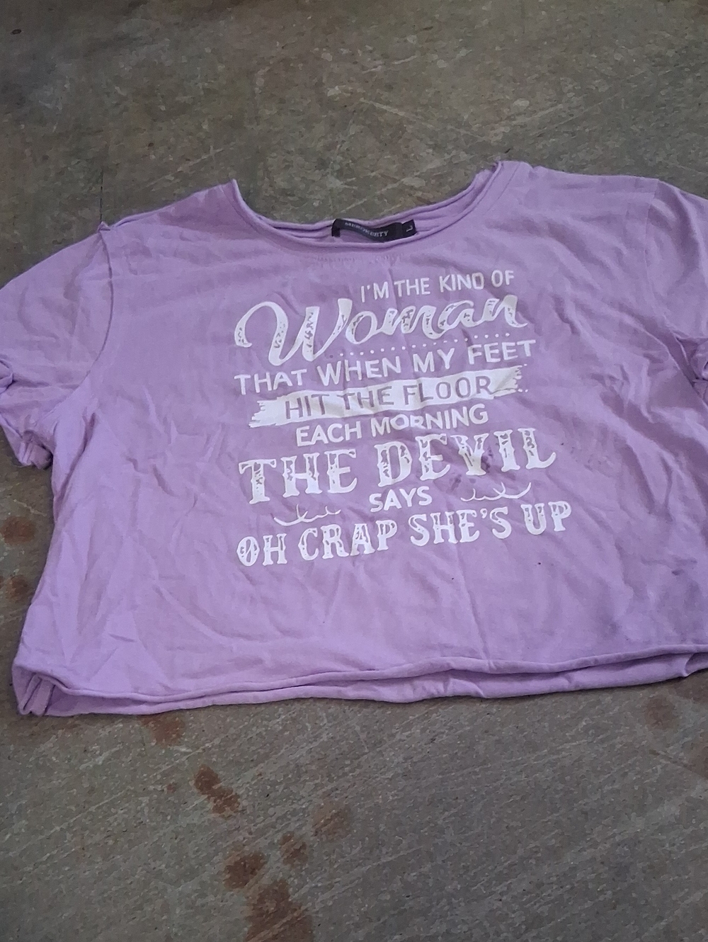 Lilac Cropped Graphic Tee - Motivational Script